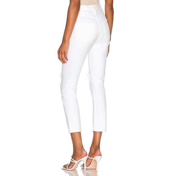 AGOLDE Riley High-Rise Distressed Tapered Jeans in Slant / White - NWT - Size 28 - Picture 6 of 7